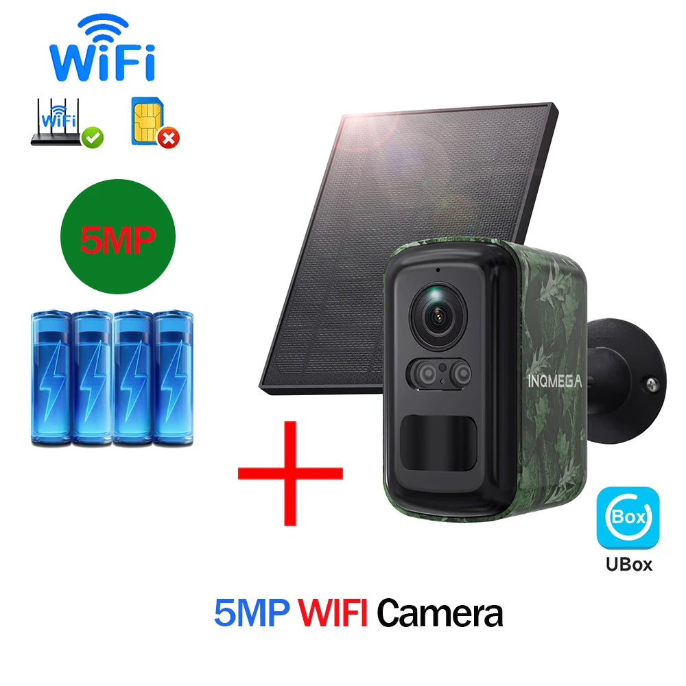 5MP 2K HD 4G Wireless Solar Camera Wifi Outdoor 10000mAh Battery WiFi Security Camera Waterproof PIR Animal Detection in Forest