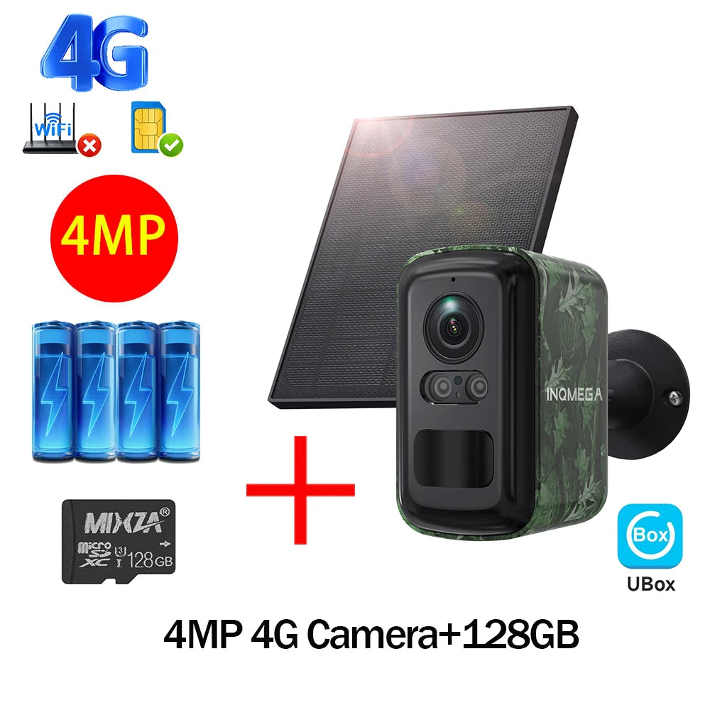 5MP 2K HD 4G Wireless Solar Camera Wifi Outdoor 10000mAh Battery WiFi Security Camera Waterproof PIR Animal Detection in Forest