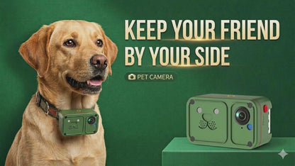 SECTEC Smart Pet Collar Camera 4G LTE GPS Anti-lost Tracker for Pets - HD Wireless Wearable Monitor - Waterproof Outdoor Pet