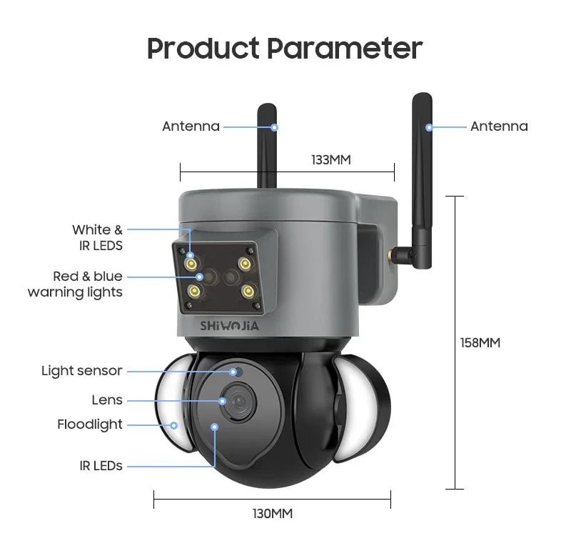كاميرا مراقبة 5MP 4G SIM Tuya WIFI كاميرا مراقبة مع إنذار صفارة إنذار مضاد للسرقة كاميرات CCTV Alexa Google Motion