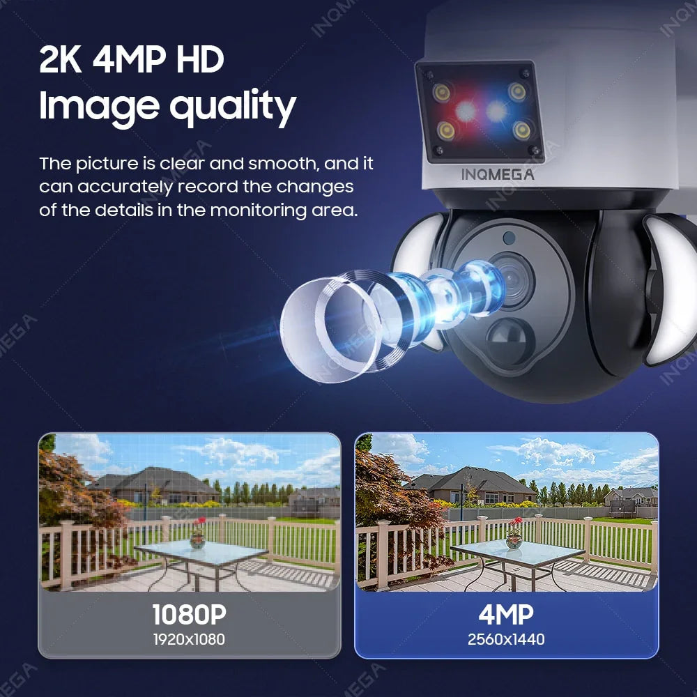 SHIWOJIA Solar Camera 4G SIM Card 4MP Outdoor Waterproof PTZ Solar Battery CCTV 21700 baterries Red-Blue Light Alarm