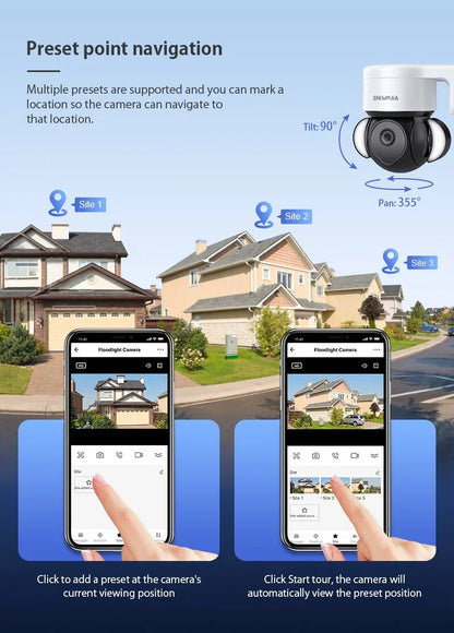 كاميرا Tuya 4G بطاقة SIM IP كاميرا مراقبة خارجية 4MP الكاشف صوت الأشعة تحت الحمراء للرؤية الليلية كاميرا حماية الأمن 